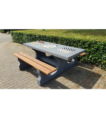 Multi- spellen picknicktafel beton antraciet