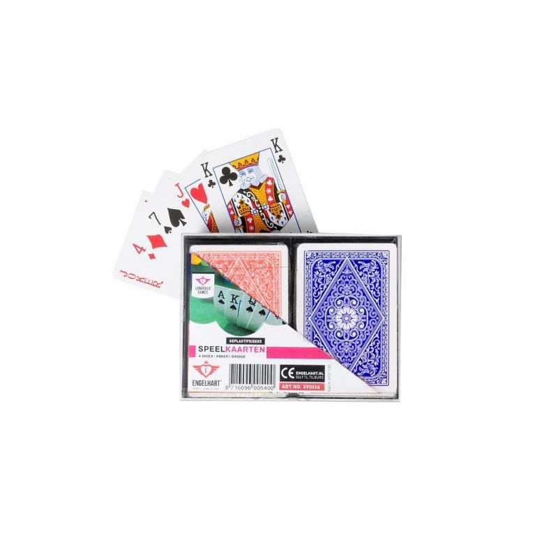 2 sets speelkaarten in kunststof doosje